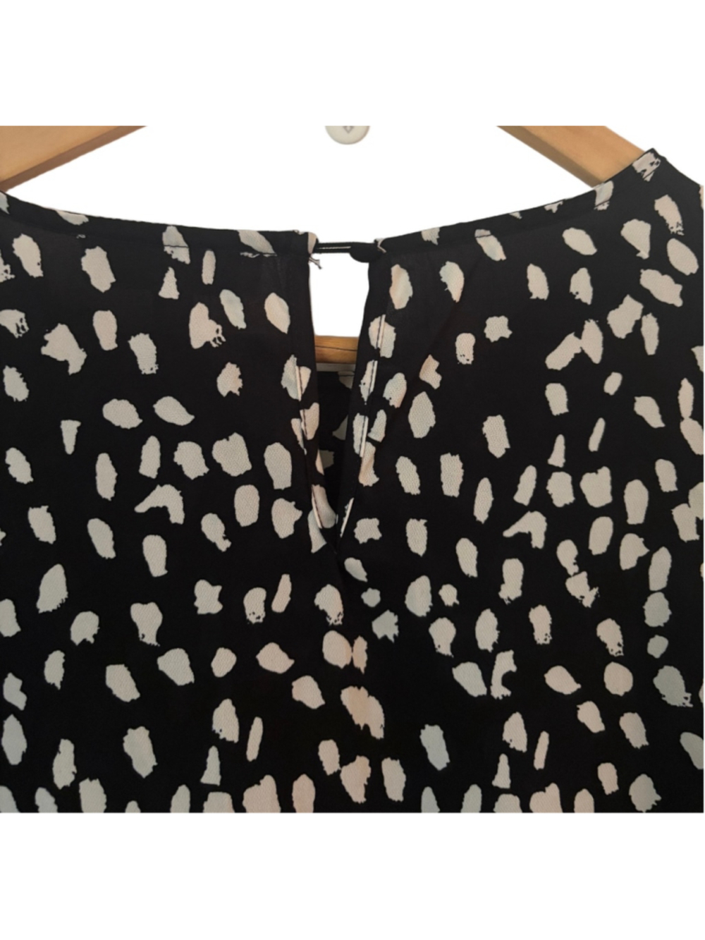 Hayden Gabriella blk & wht polka dt 3/4 slv ruffle hem swing drss WM L classic - Picture 8 of 9